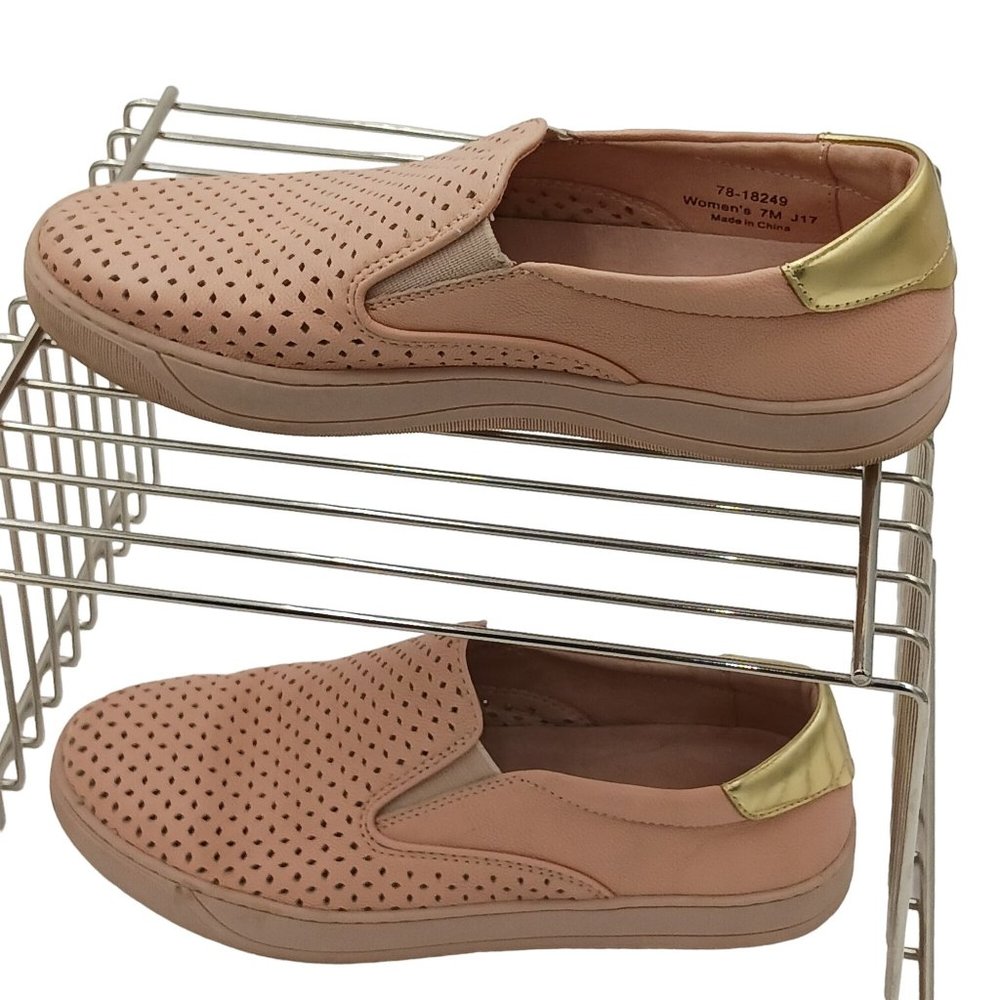 JOHNSTON MURPHY 7M PINK PERFORATED CASUAL SLIP ON LOAFERS SHOES